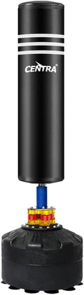 Centra Boxing Punching Bag Free Standing Speed Bag Kick Training 170cm/175cm, Strong Suction Cup Boxing Bag with Punching Kicking Zone, Freestanding Heavy Punching Bag for Home, Office, Gym, Black