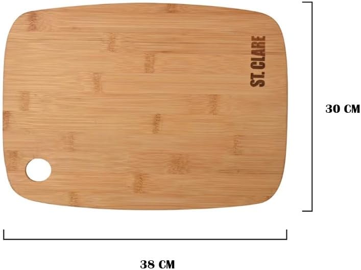 St. Clare Premium Bamboo Long-Grain Chopping Board – 30x20cm Durable Wooden Cutting Board for Kitchen – Knife-Friendly Surface & Professional Grade Serving Platter for Meat, Veggies & Cheese