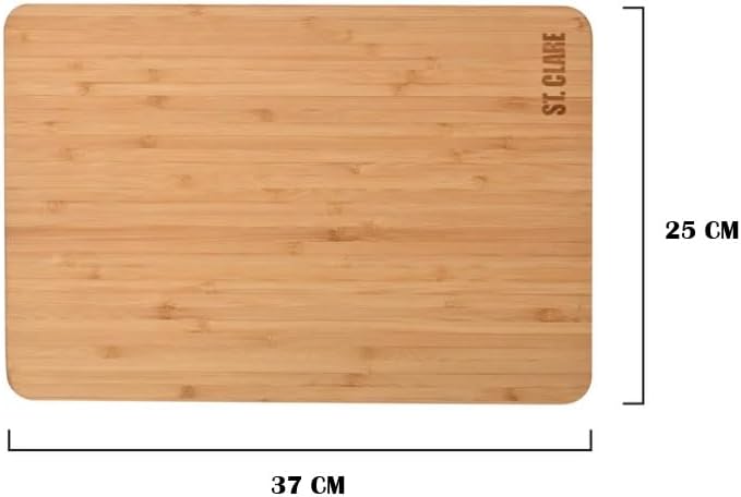 St. Clare Premium Bamboo Long-Grain Chopping Board – 30x20cm Durable Wooden Cutting Board for Kitchen – Knife-Friendly Surface & Professional Grade Serving Platter for Meat, Veggies & Cheese