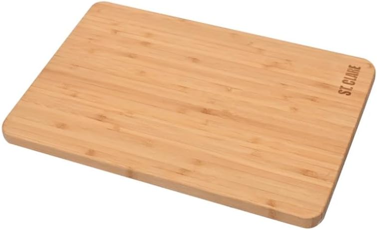 St. Clare Premium Bamboo Long-Grain Chopping Board – 30x20cm Durable Wooden Cutting Board for Kitchen – Knife-Friendly Surface & Professional Grade Serving Platter for Meat, Veggies & Cheese