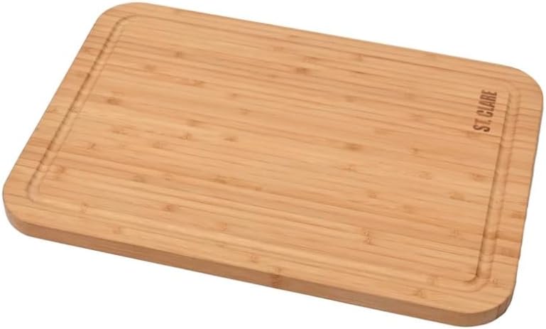 St. Clare Premium Bamboo Long-Grain Chopping Board – 30x20cm Durable Wooden Cutting Board for Kitchen – Knife-Friendly Surface & Professional Grade Serving Platter for Meat, Veggies & Cheese