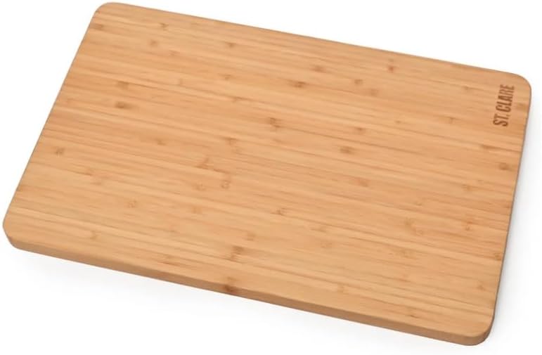 St. Clare Premium Bamboo Long-Grain Chopping Board – 30x20cm Durable Wooden Cutting Board for Kitchen – Knife-Friendly Surface & Professional Grade Serving Platter for Meat, Veggies & Cheese