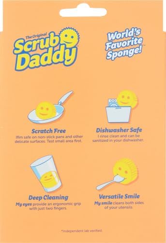 The Original Scrub Daddy - Multipurpose Cleaning Sponge - Soft in Warm Water, Firm in Cold Water for Tough Cleaning - Scratch Free, Odour Resistant, Ergonomic