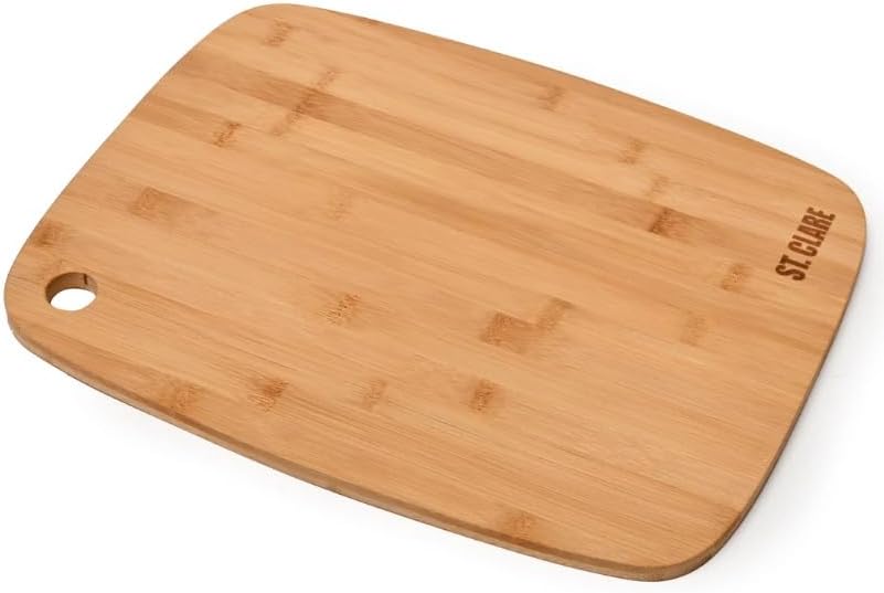 St. Clare Premium Bamboo Long-Grain Chopping Board – 30x20cm Durable Wooden Cutting Board for Kitchen – Knife-Friendly Surface & Professional Grade Serving Platter for Meat, Veggies & Cheese
