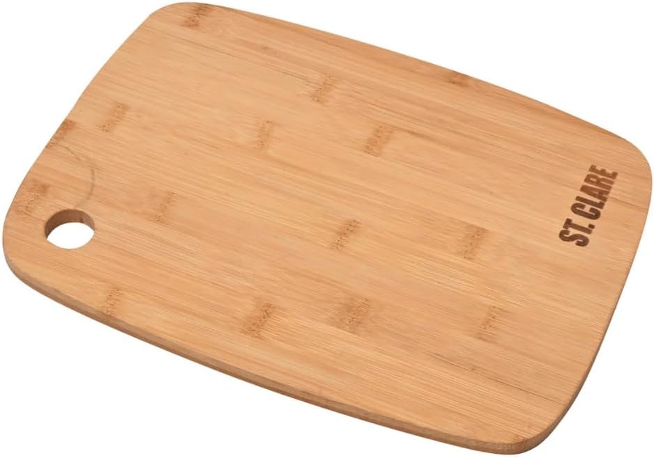 St. Clare Premium Bamboo Long-Grain Chopping Board – 30x20cm Durable Wooden Cutting Board for Kitchen – Knife-Friendly Surface & Professional Grade Serving Platter for Meat, Veggies & Cheese