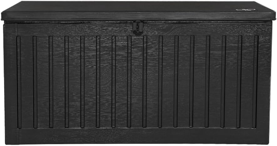 Gardeon Outdoor Storage Box Container Cabinet Bench, 270L Large Lockable Tool Toy Deck Boxes Chest Garden Shed Storages Ottoman Chair Seat Patio Indoor Furniture, Perfect for Water-Resistant Black