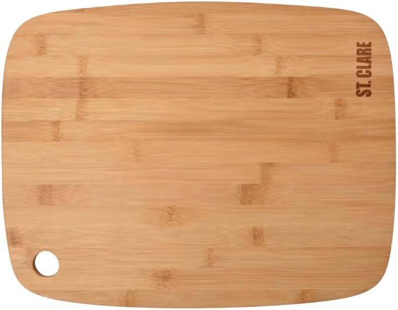 St. Clare Premium Bamboo Long-Grain Chopping Board – 30x20cm Durable Wooden Cutting Board for Kitchen – Knife-Friendly Surface & Professional Grade Serving Platter for Meat, Veggies & Cheese
