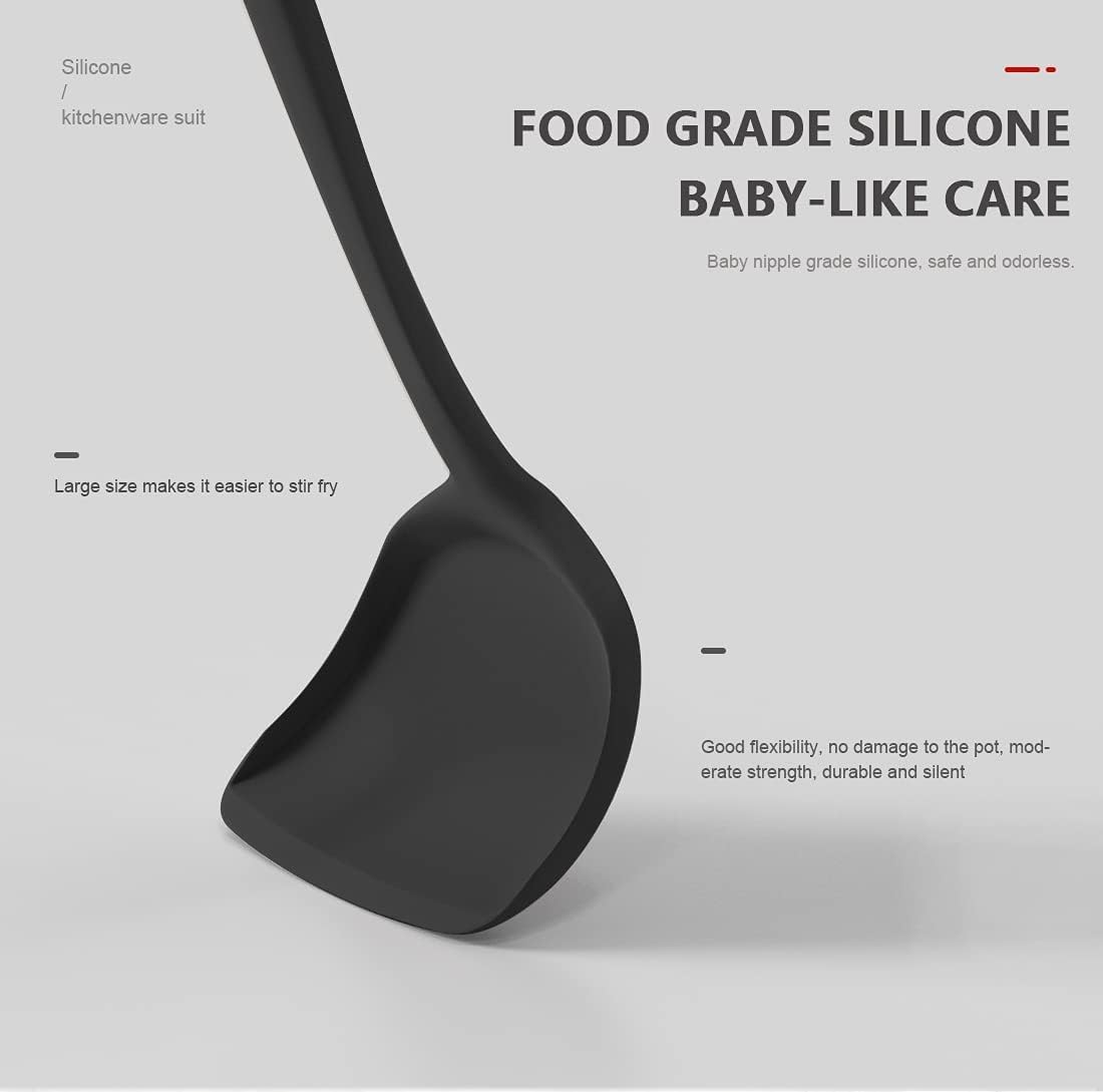 Dishwasher Safe Silicone Cooking Utensils Set - 446°F Heat Resistant Basic Silicone Kitchen Utensils,Turner Tongs, Spatula, Spoon, Brush, Whisk, Gadgets Tools for Nonstick Cookware (BPA Free - Khaki)