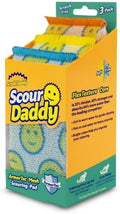Scrub Daddy’s Scour Daddy Scouring Pad - Heat Treated ArmorTec Mesh to Release Food Particles - Strong, Thick and Absorbent Scouring Pad - 3 Scouring Pads
