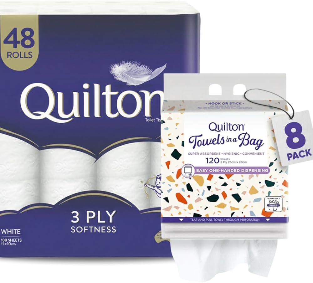 Quilton 3-Ply Toilet Tissue 48 Pack (1 x 48 Rolls)