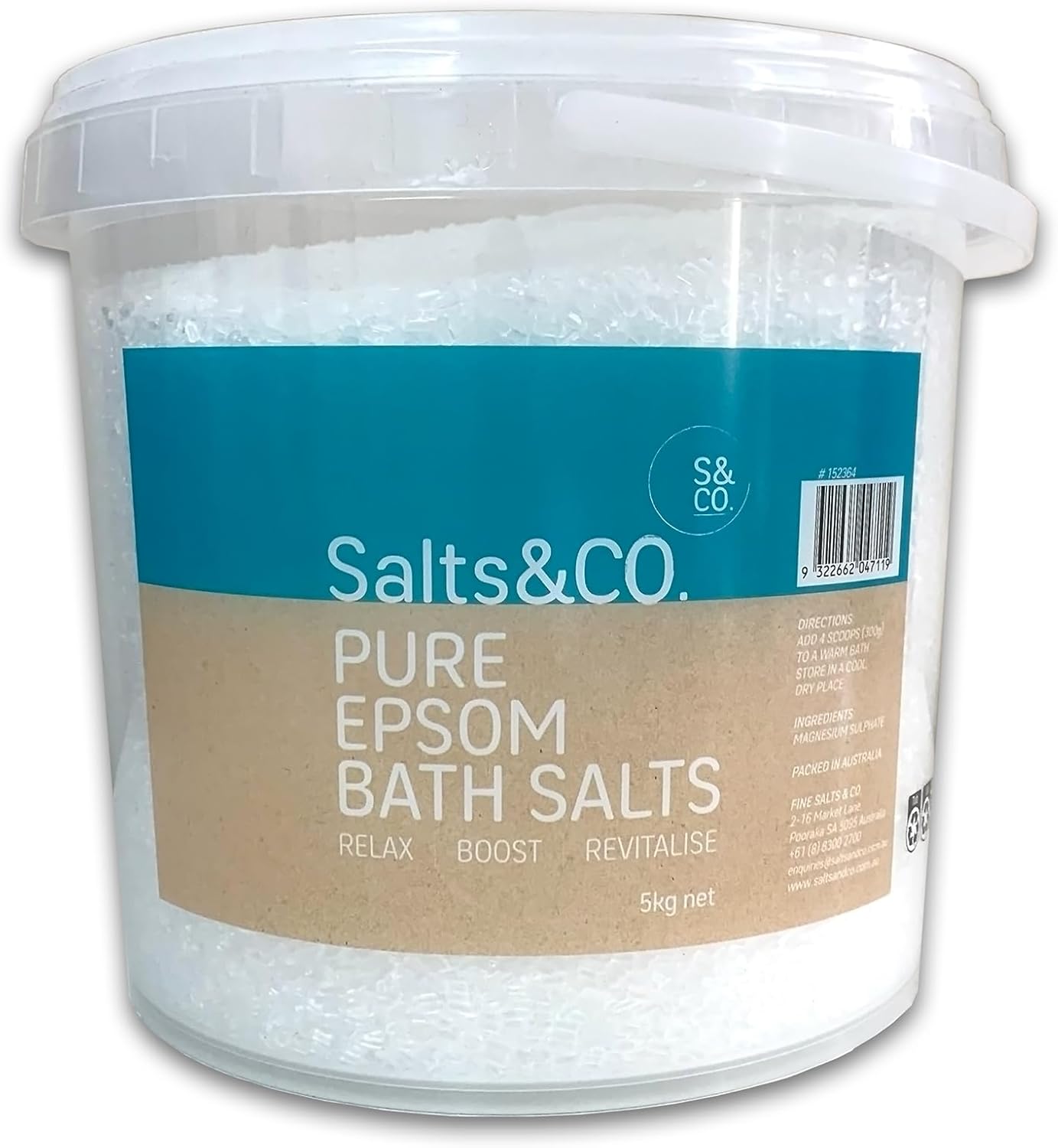 Salts & Co. Pure Epsom & Dead Sea Salts 750g | Unscented Magnesium Sulphate & Mineral Bath Salts for Bath & Foot Soaks, Home Spa & Self-Care Routines