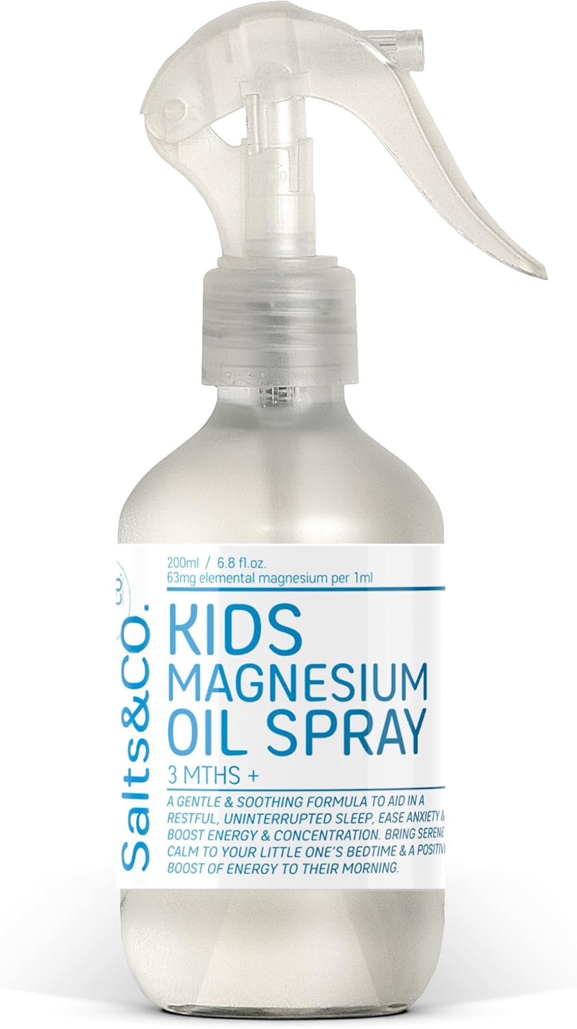 Salts & Co. Kids Sensitive Skin Magnesium Oil Spray 200ml | Gentle, Lightweight & Fast-Absorbing Topical Magnesium Chloride for Daily Use