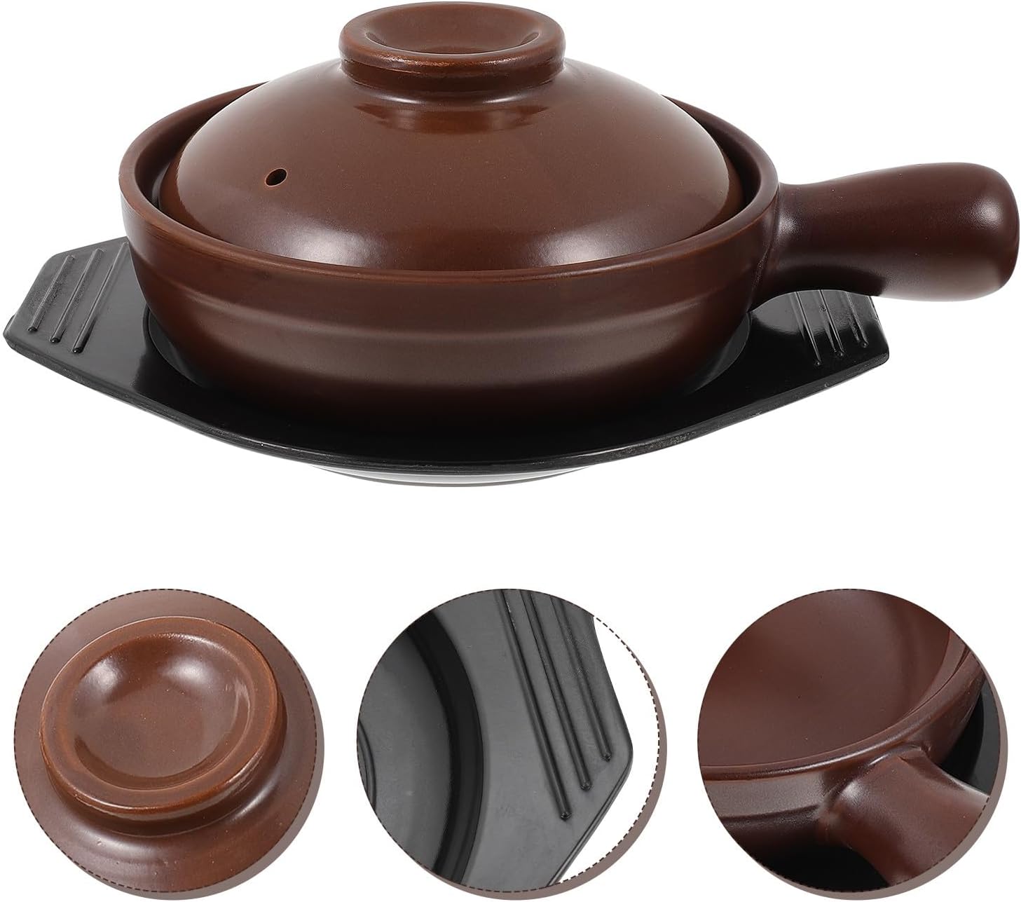 SOIMISS Casserole Pot Stove Cooking Pot with Handle Ceramic High Temperature Resistance Brown for Home Kitchen Essentials for Soup and Stewing