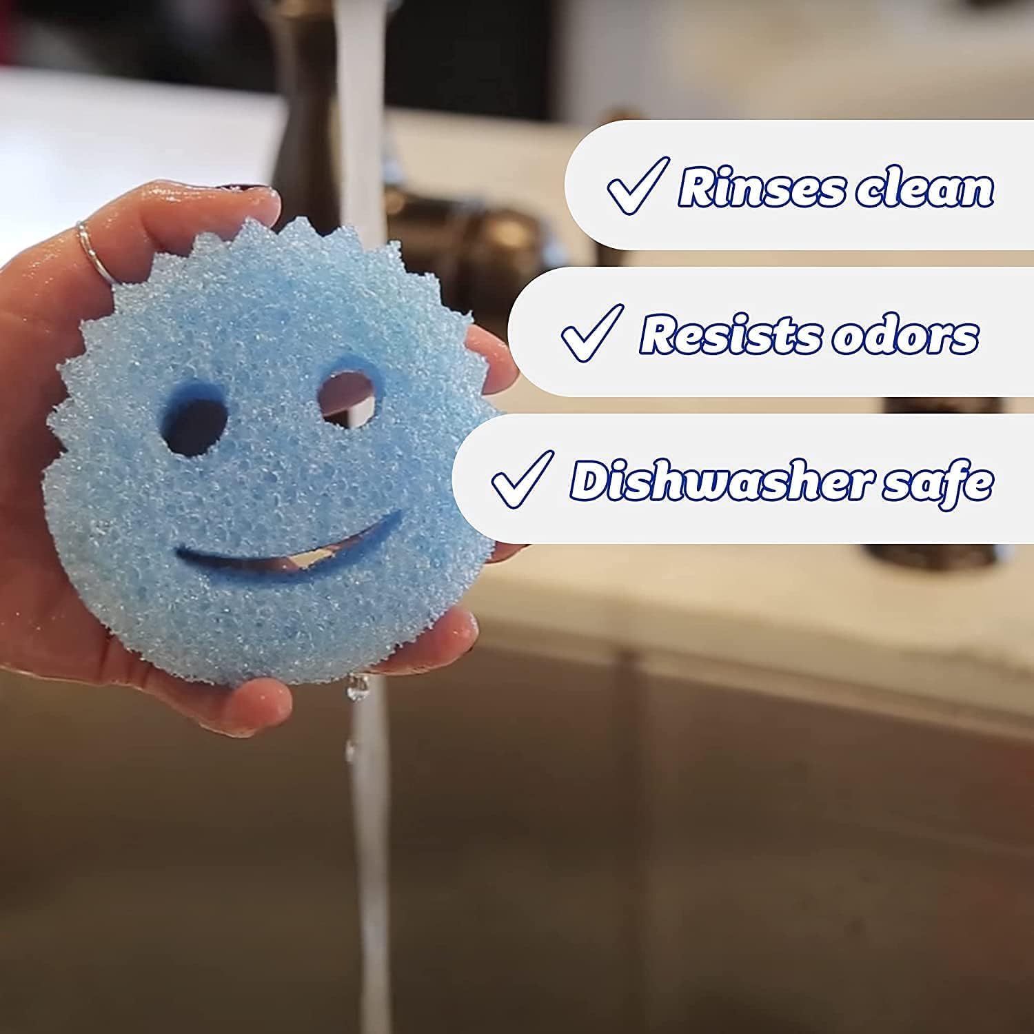 Scrub Daddy Colors 6 Pack - Vibrant Colour Scrub Daddy - Soft in Warm Water, Firm in Cold Water for Tough Cleaning - Colour Coded Cleaning