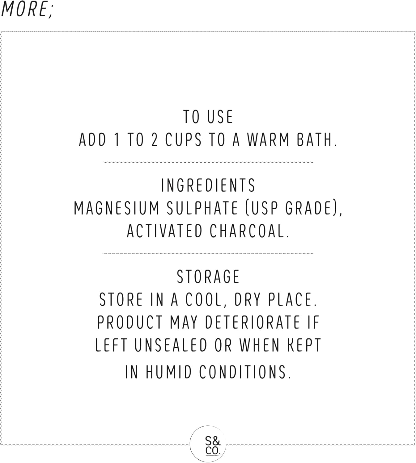 Salts & Co. Pure Epsom & Activated Charcoal Bath Salts 1kg | Unscented Magnesium Sulphate Soaking Salts for Bath & Foot Soaks, Home Spa & Self-Care Rituals