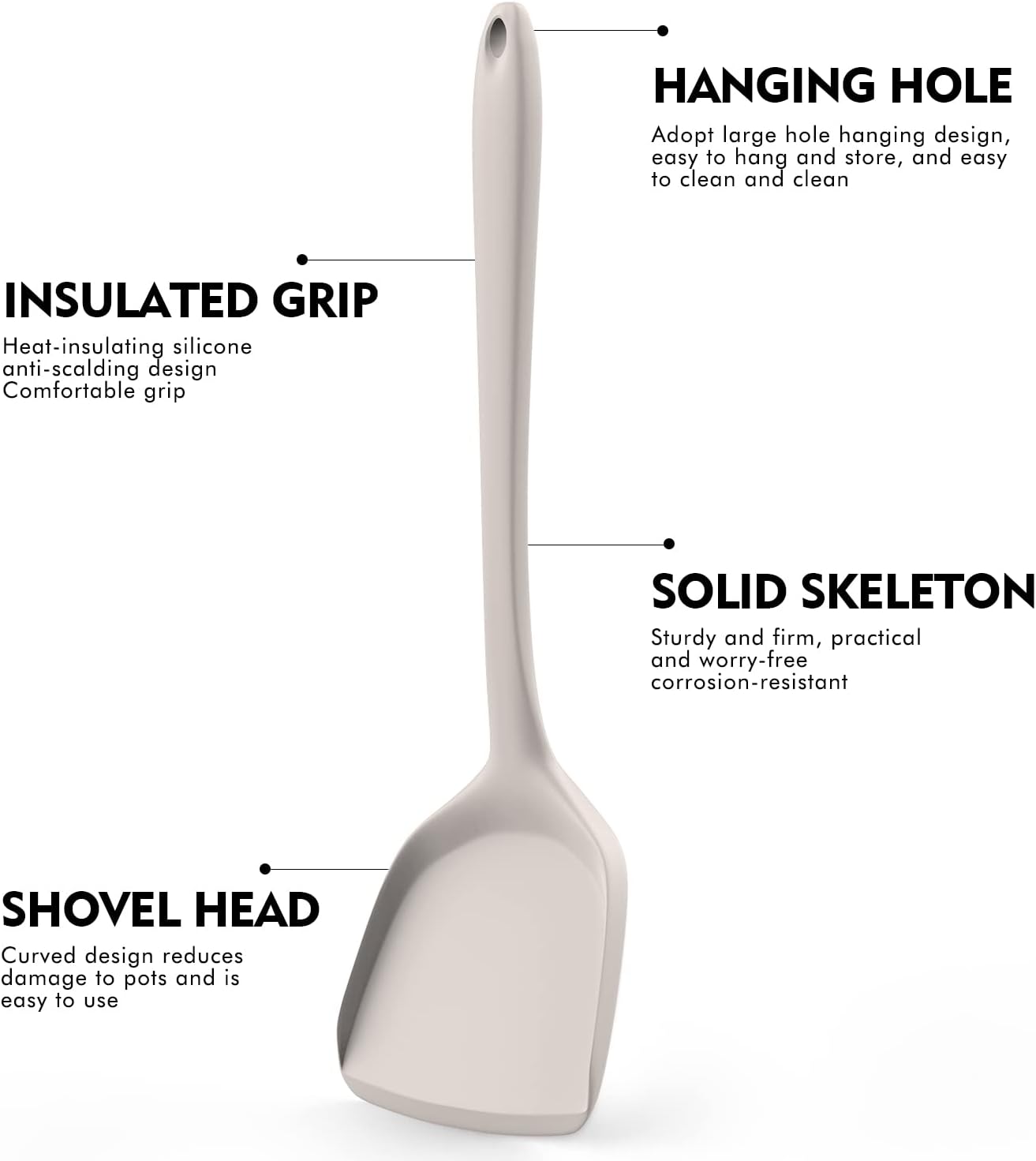Dishwasher Safe Silicone Cooking Utensils Set - 446°F Heat Resistant Basic Silicone Kitchen Utensils,Turner Tongs, Spatula, Spoon, Brush, Whisk, Gadgets Tools for Nonstick Cookware (BPA Free - Khaki)