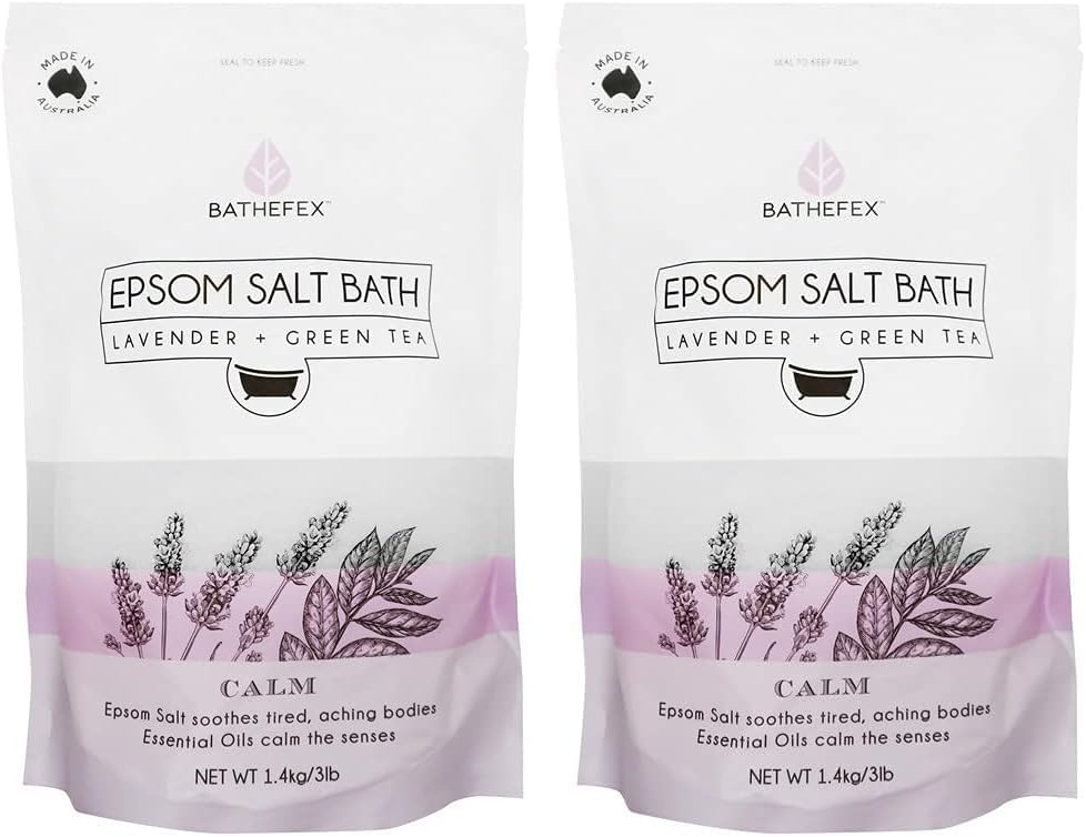 Bathefex Lavender and Green Tea Epsom Salt Bath, 1.4kg