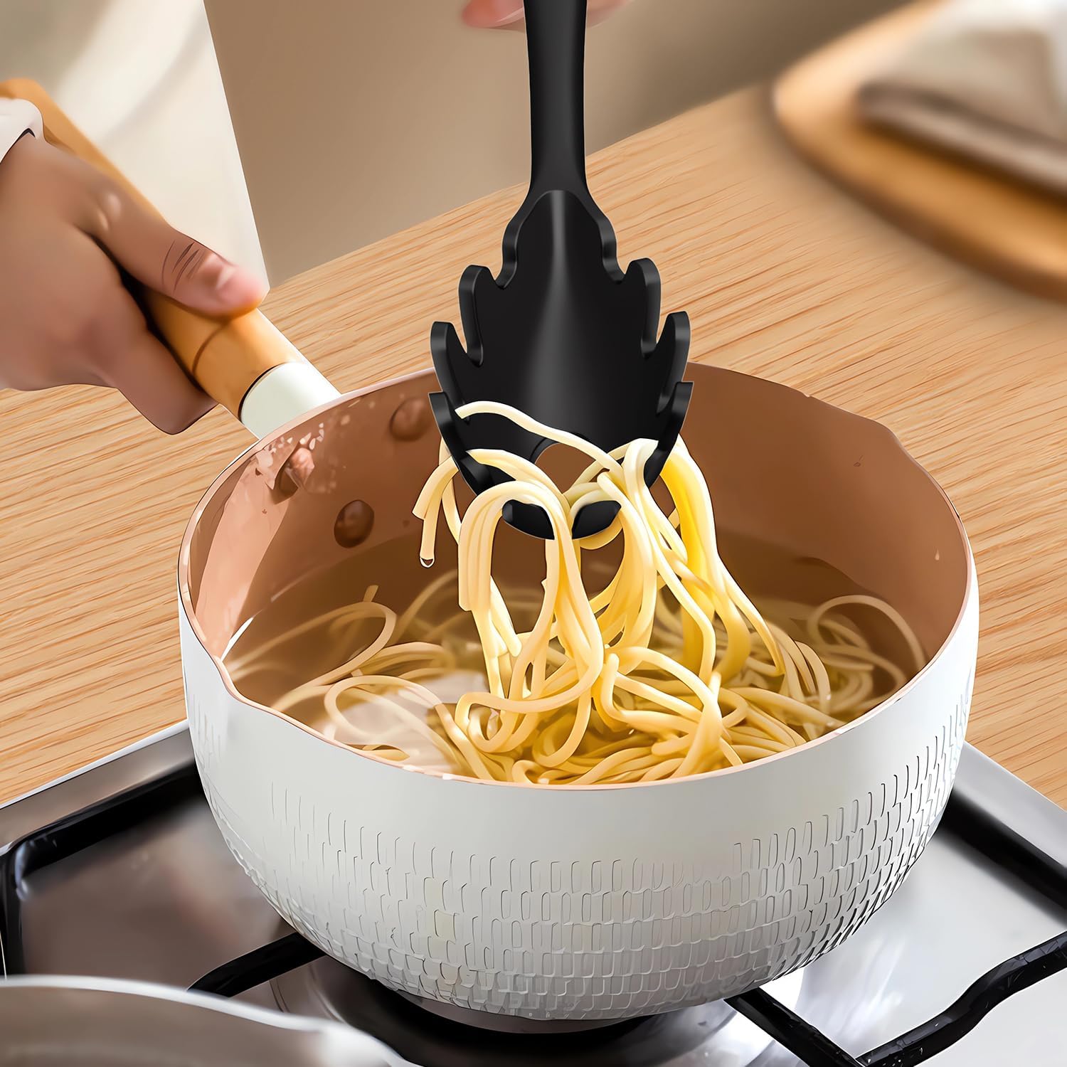 Dishwasher Safe Silicone Cooking Utensils Set - 446°F Heat Resistant Basic Silicone Kitchen Utensils,Turner Tongs, Spatula, Spoon, Brush, Whisk, Gadgets Tools for Nonstick Cookware (BPA Free - Khaki)