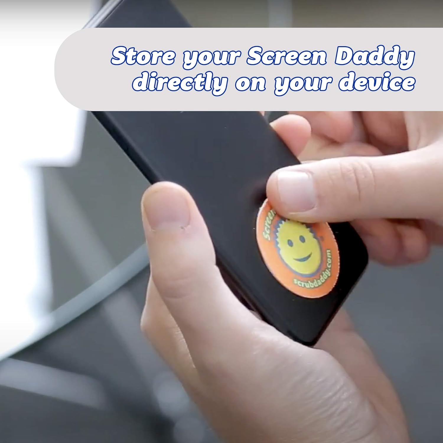 Screen Daddy Colors (3 Pack) - Microfiber Cleaning Pad for Phones, Tablet, Glasses - Sticky Gel Backing On Device Storage - Washable and Reusable
