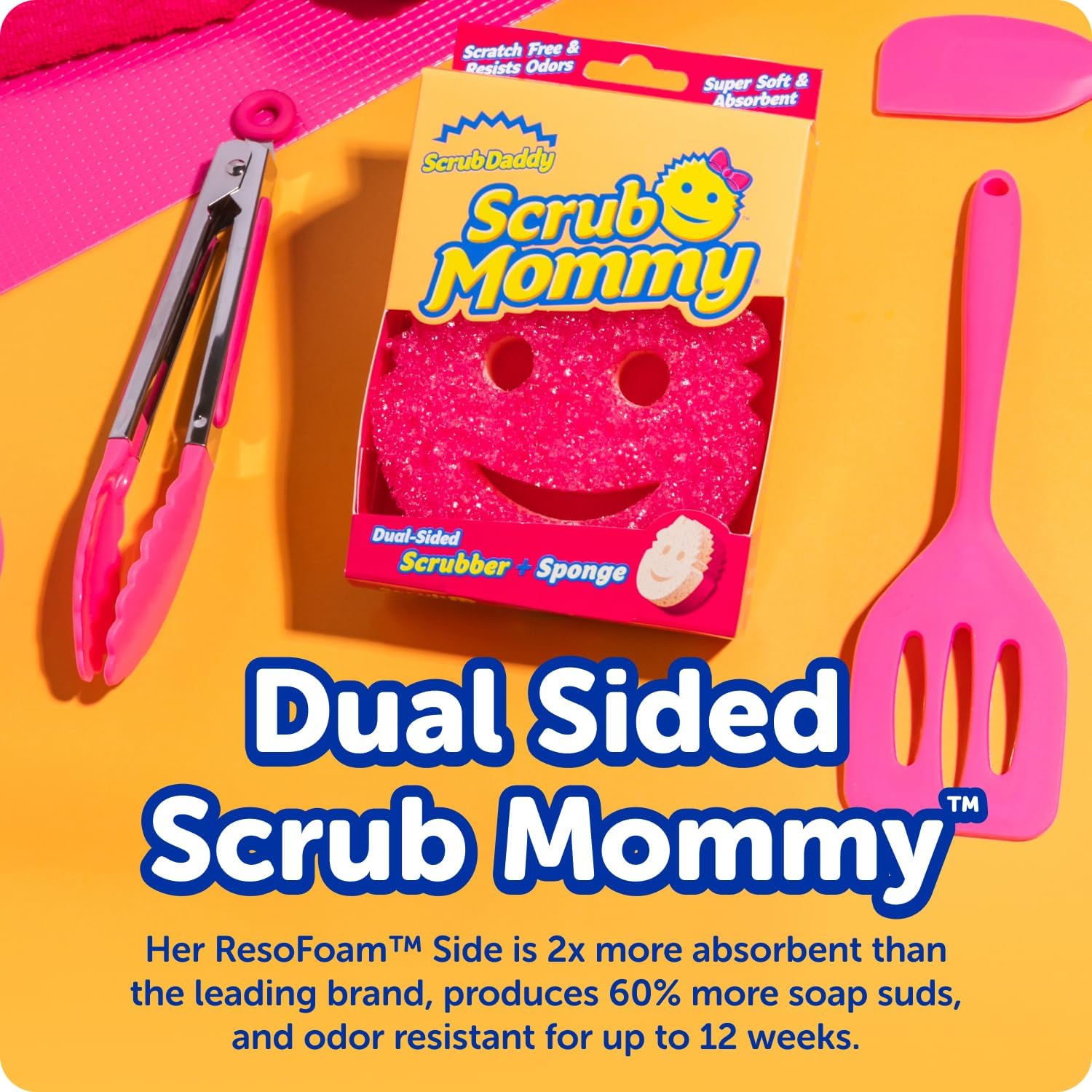 Scrub Daddy & Scrub Mommy 8 Pack - Multipurpose Cleaning Sponges - Soft in Warm Water, Firm in Cold Water for Tough Cleaning - Scratch Free, Odour Resistant, Ergonomic (8 Pack)