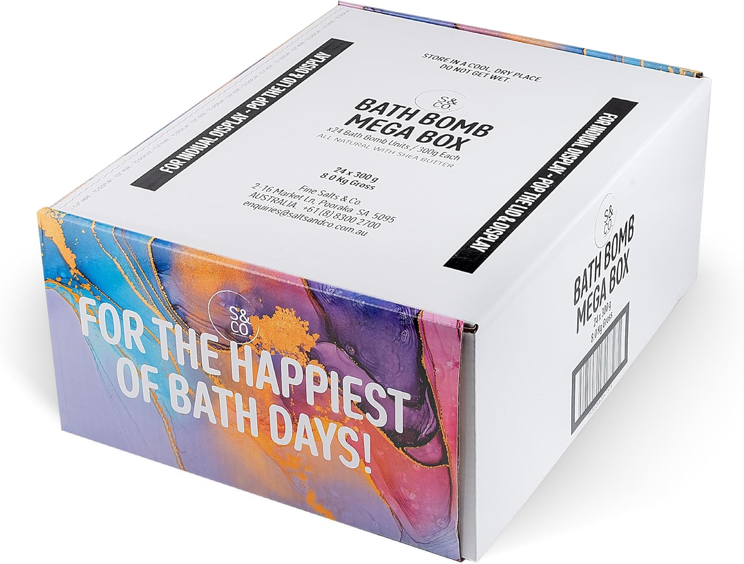 Salts & Co. Mega Box Bath Bombs 7.2kg | Pack of 24 Assorted Fizzing Bath Bombs for Baths, Home Spa Experience & Gift Sets