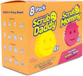 Scrub Daddy & Scrub Mommy 8 Pack - Multipurpose Cleaning Sponges - Soft in Warm Water, Firm in Cold Water for Tough Cleaning - Scratch Free, Odour Resistant, Ergonomic (8 Pack)