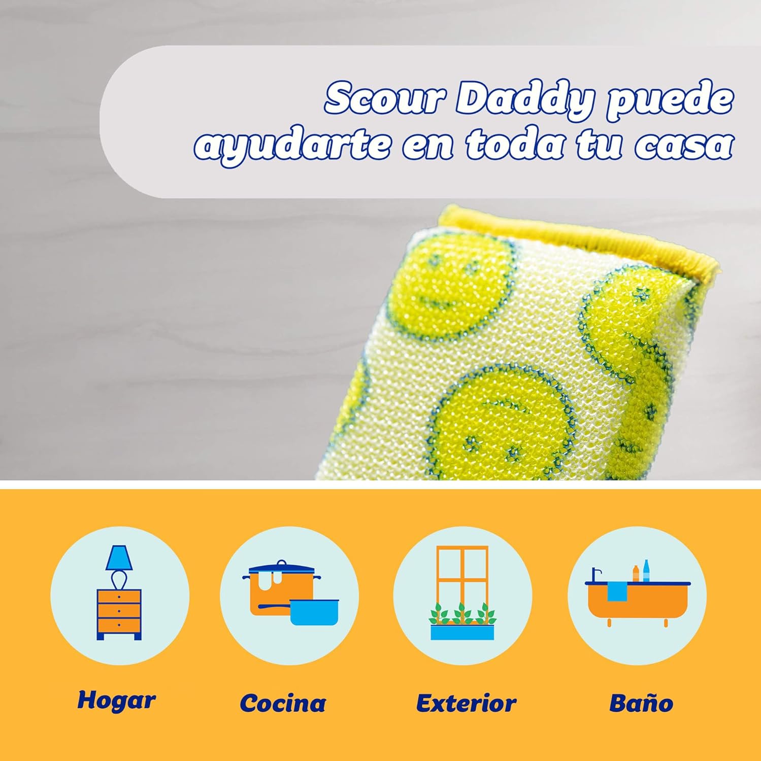 Scrub Daddy’s Scour Daddy Scouring Pad - Heat Treated ArmorTec Mesh to Release Food Particles - Strong, Thick and Absorbent Scouring Pad - 3 Scouring Pads