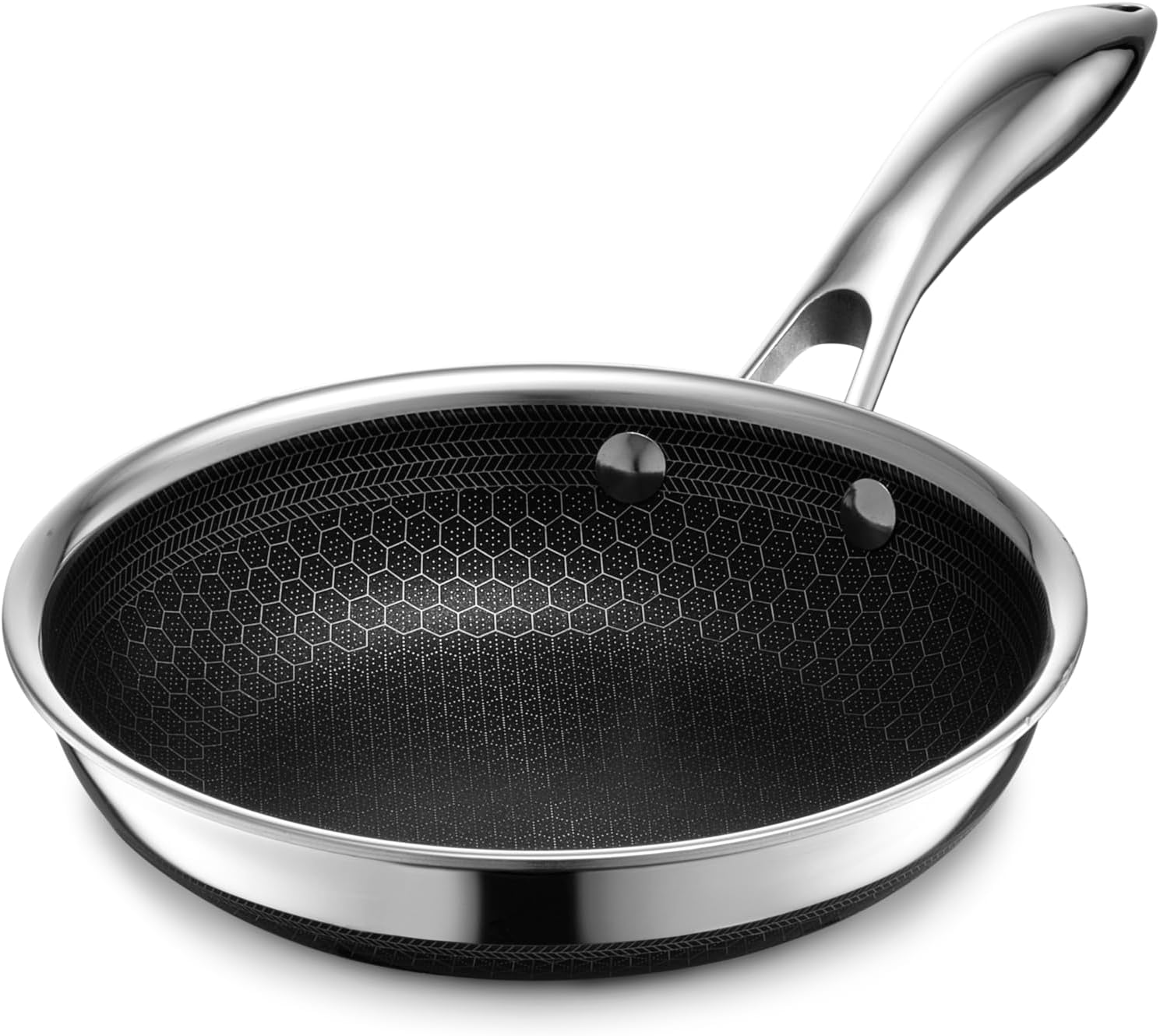 HexClad Hybrid Nonstick 25 cm Frying Pan with Tempered Glass Lid, Stay-Cool Handle, Dishwasher-Friendly, Oven-Safe Up to 480°C, Induction Ready, Compatible with All Cooktops