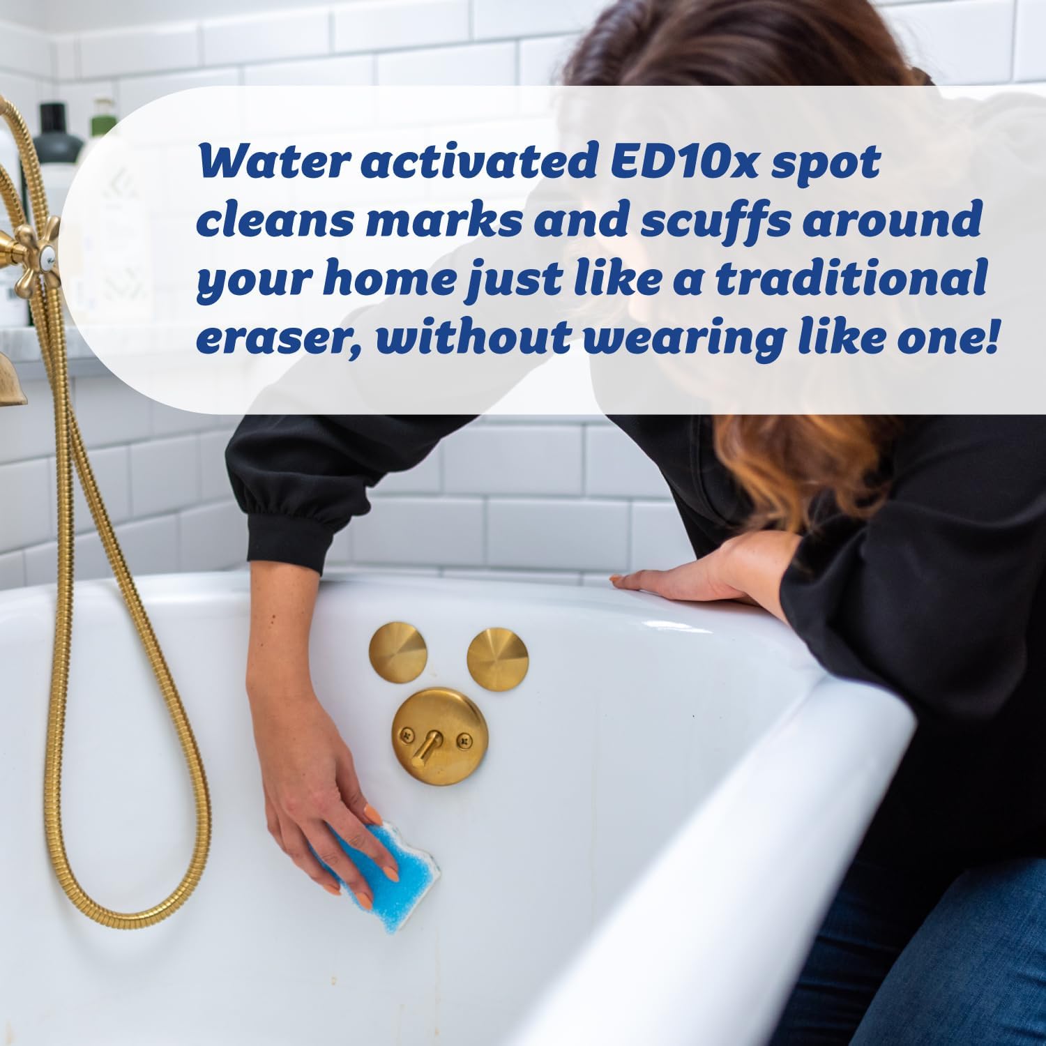 Scrub Daddy Eraser Daddy 10x with Scrubbing Gems - 2 Pack - Dual-Sided Scrubber and Eraser, Lasts 10x Longer - Ergonomic Design, Multi-Surface Use