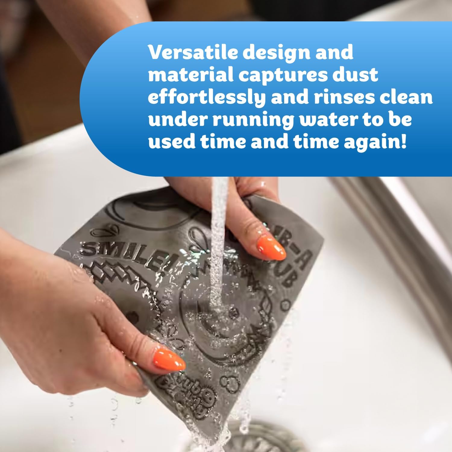 Scrub Daddy Damp Duster Towel - 2 Pack - Traps and Holds Dust, Compressible for Tight Spaces, Reusable and Rinses Clean