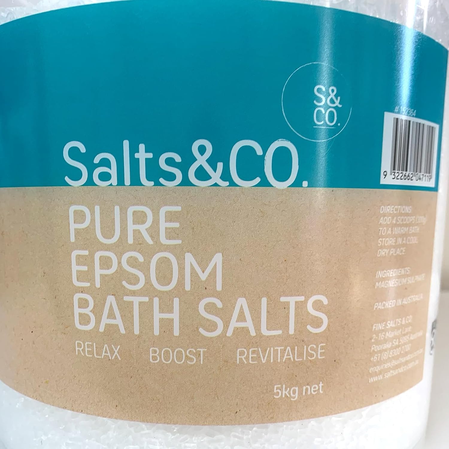 Salts & Co. Pure Epsom & Dead Sea Salts 750g | Unscented Magnesium Sulphate & Mineral Bath Salts for Bath & Foot Soaks, Home Spa & Self-Care Routines