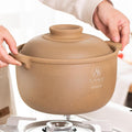 Natural Terracotta Casserole with Lids Clay Pots for Cooking Hot Pot Dolsot Bibimbap and Soup, Unglazed Earthenware Rice Pots (2.64QT/2500ml)