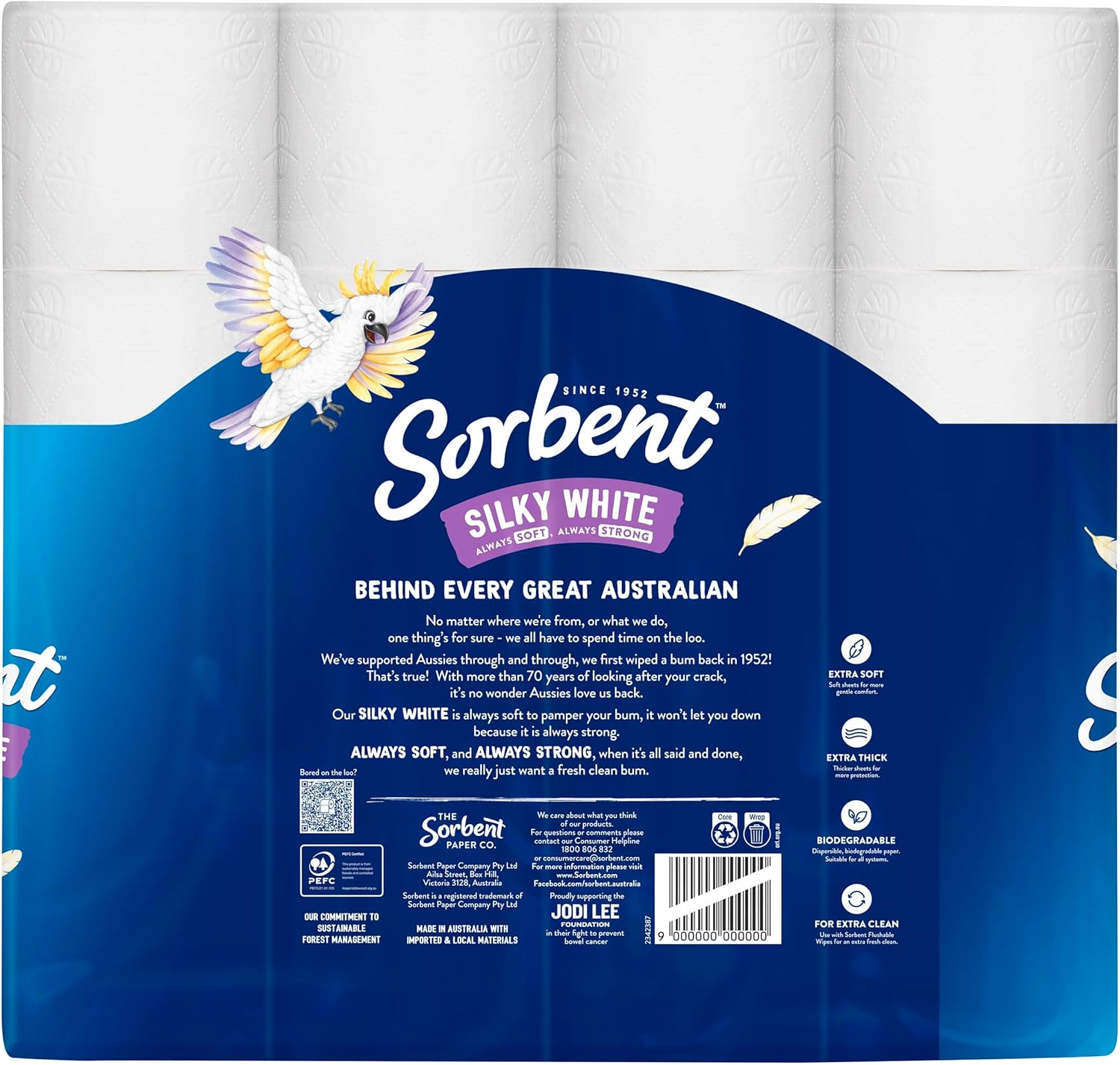 Sorbent 3PLY Silky White Toilet Paper - 32 Pack