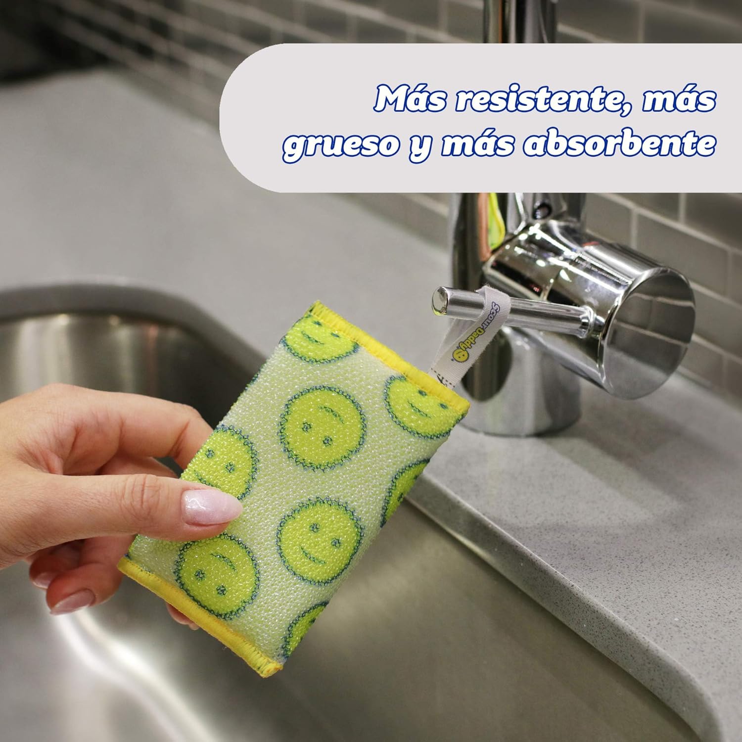 Scrub Daddy’s Scour Daddy Scouring Pad - Heat Treated ArmorTec Mesh to Release Food Particles - Strong, Thick and Absorbent Scouring Pad - 3 Scouring Pads
