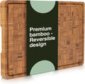 Cactus & Cubby Premium Bamboo Cutting Board. Deluxe Deep Carbonised End Grain Wooden Cutting Board. 42 x 30 cm. Pre-Oiled Butcher Block for Prepping & Serving. Knife Friendly