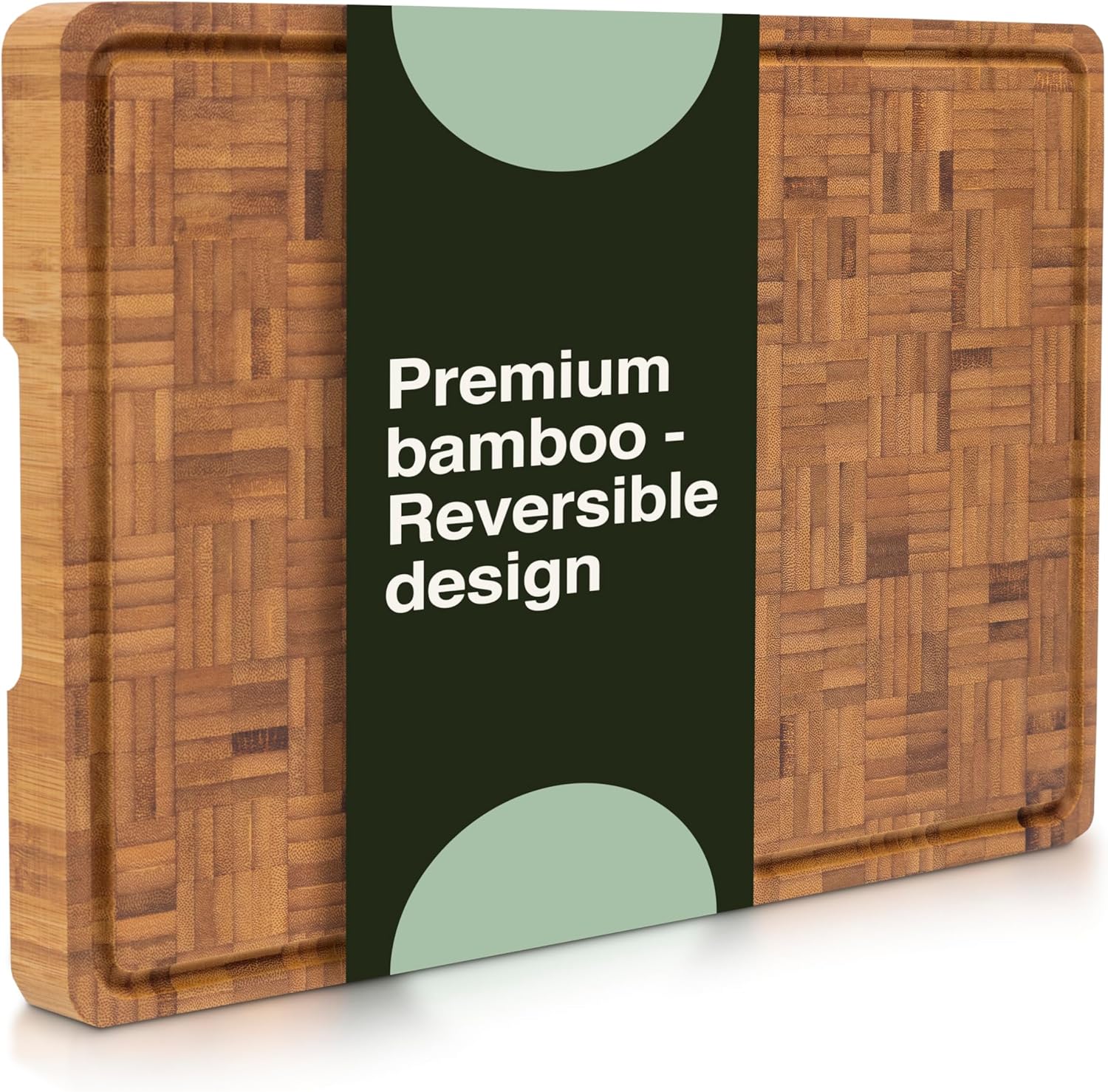 Cactus & Cubby Premium Bamboo Cutting Board. Deluxe Deep Carbonised End Grain Wooden Cutting Board. 42 x 30 cm. Pre-Oiled Butcher Block for Prepping & Serving. Knife Friendly