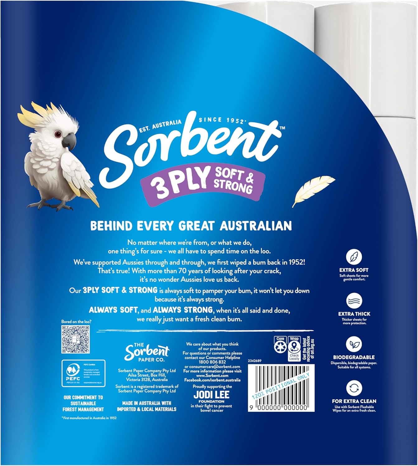 Sorbent 3PLY Silky White Toilet Paper - 32 Pack