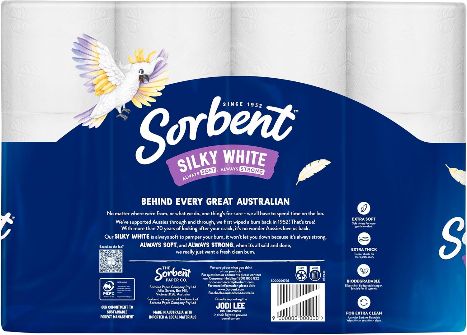 Sorbent 3PLY Silky White Toilet Paper - 32 Pack