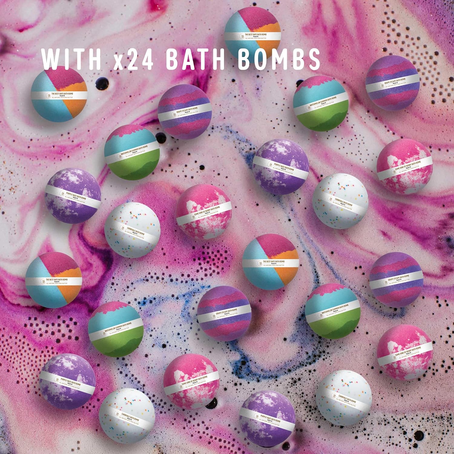 Salts & Co. Mega Box Bath Bombs 7.2kg | Pack of 24 Assorted Fizzing Bath Bombs for Baths, Home Spa Experience & Gift Sets